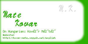 mate kovar business card
